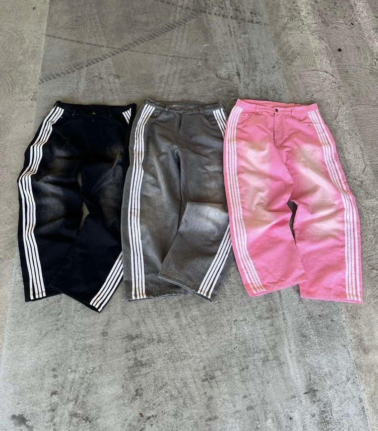 Striped Denim Jeans