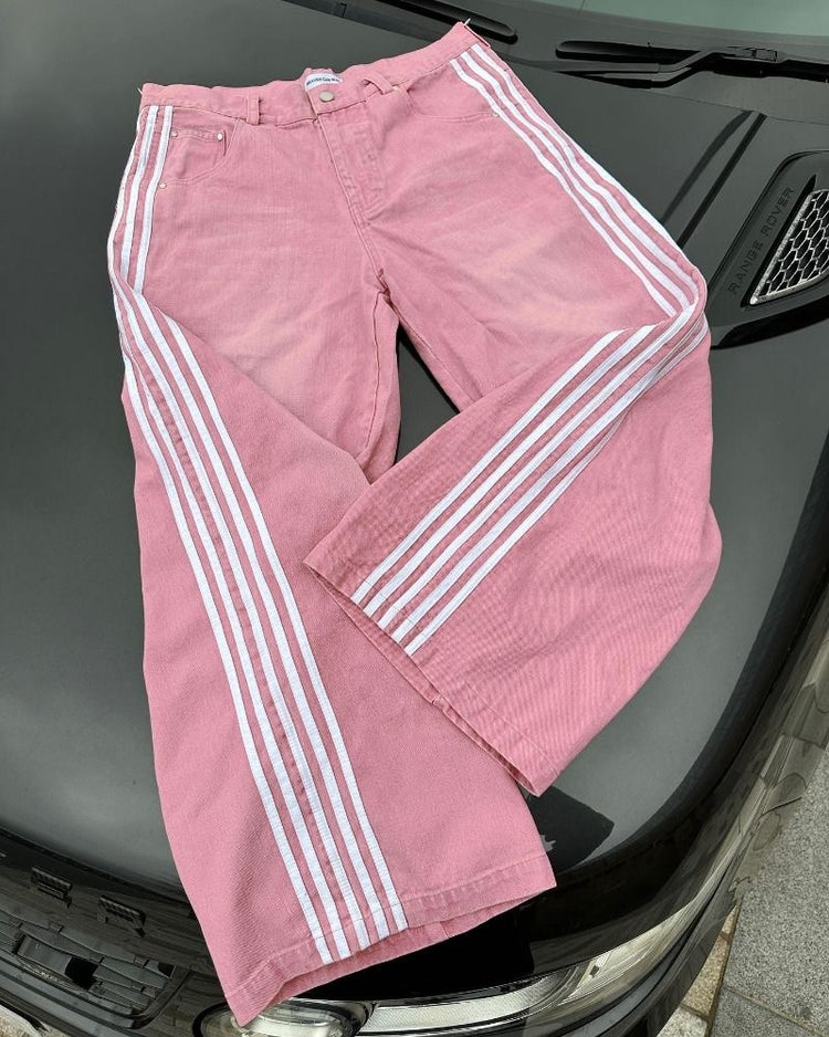 Striped Denim Jeans