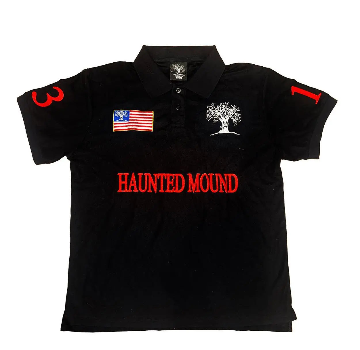 Haunted Mound Polo – Black & Red Edition – Planet Missy Haunted Mound Polo – Black & Red Edition – Planet Missy