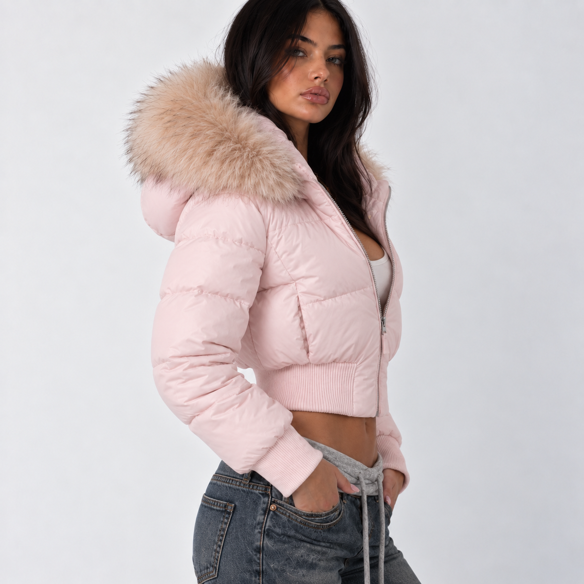 Abrigo Parka Rosa