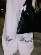 Stitched Pink Crop Hoodie