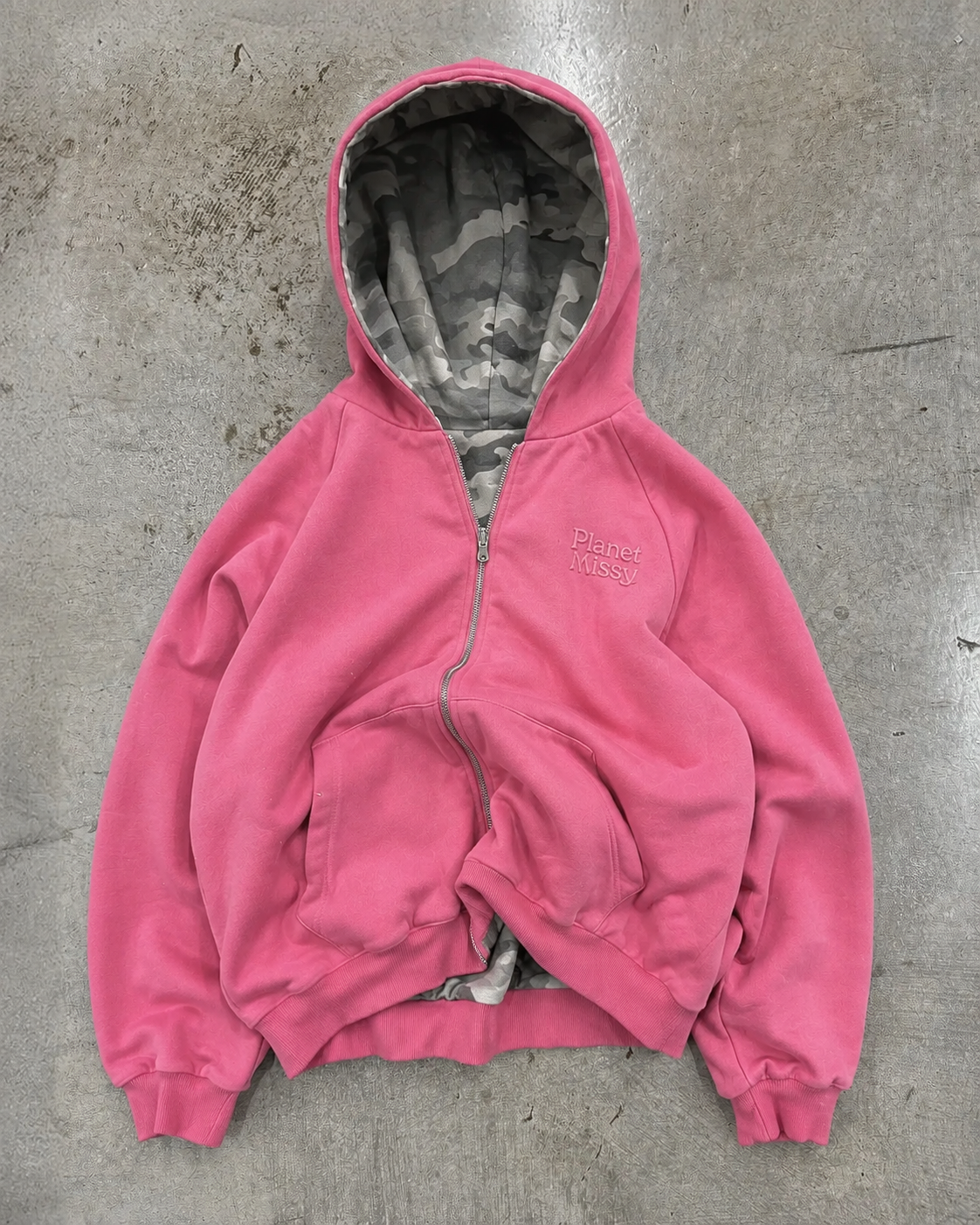 Parallel Reversible Camo Zip-Up Hoodie – PRE ORDER Pink & Grey