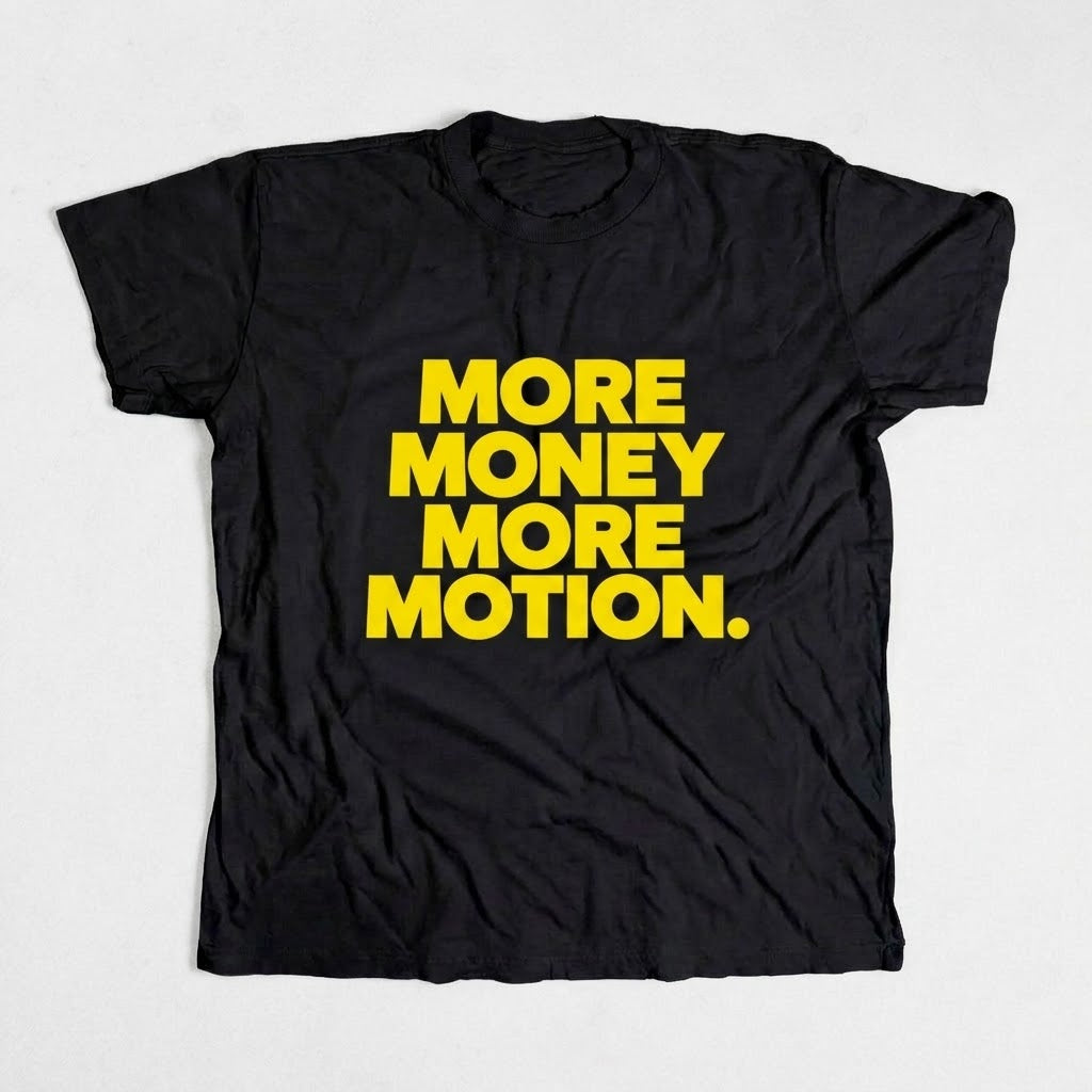 More Money More Motion Tee – Black & Yellow T-Shirt