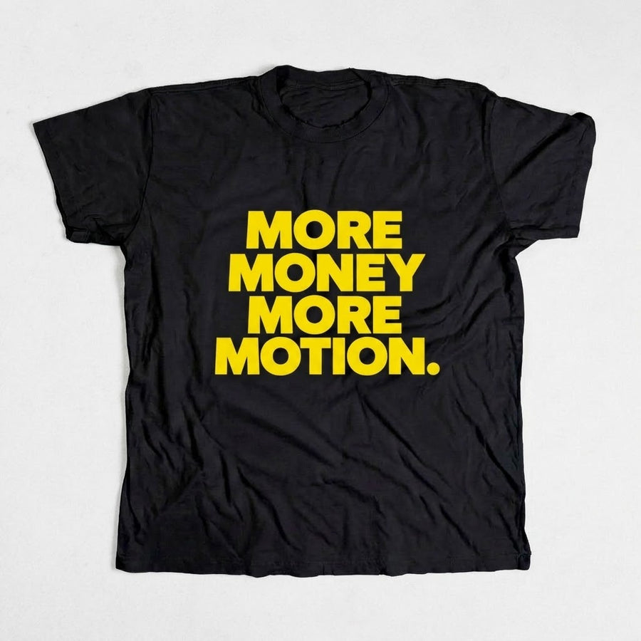 More Money More Motion Tee – Black & Yellow T-Shirt - Planet Missy