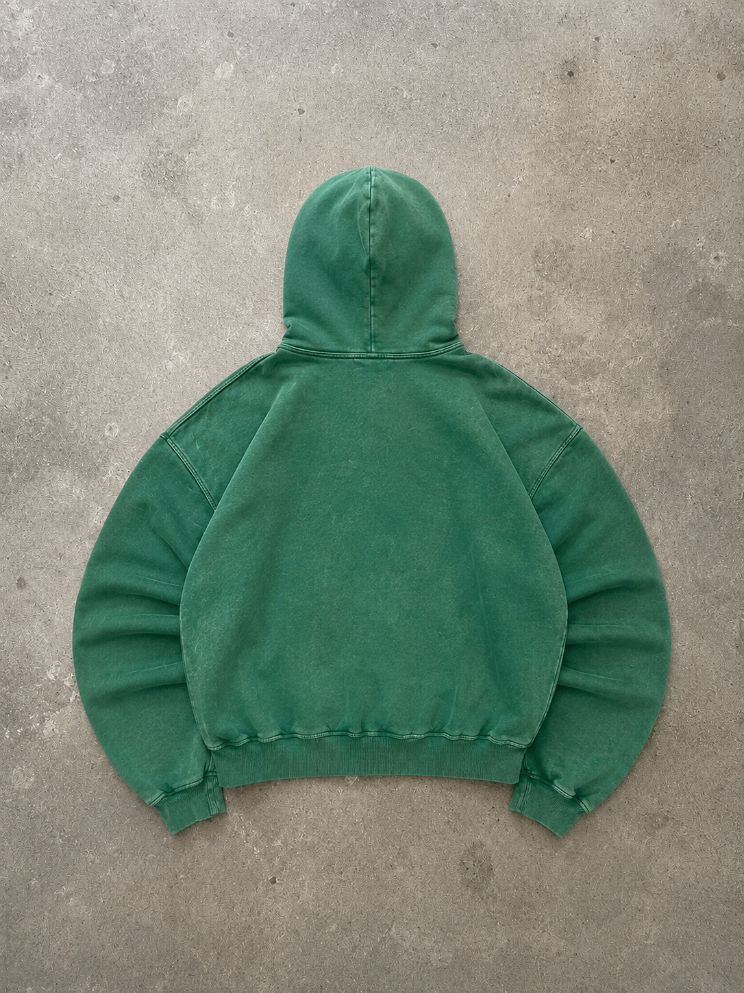 Vintage Washed Bubble Logo Hoodie – Forest Green