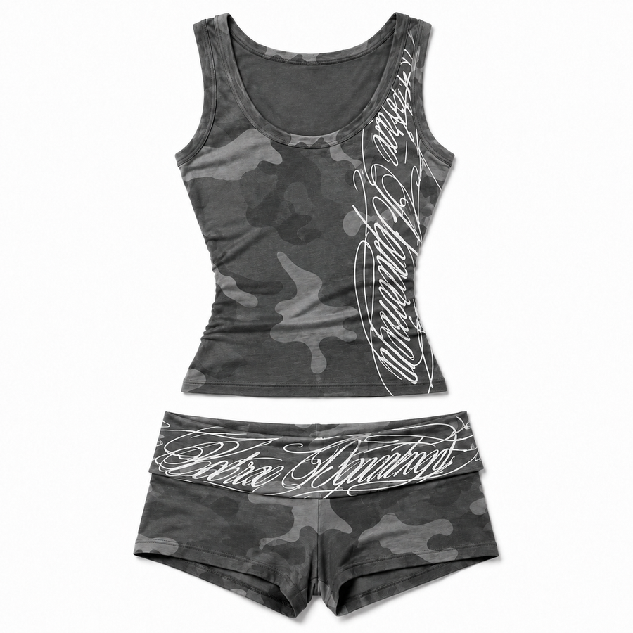 Urban Camo Script Tank Top - Planet Missy