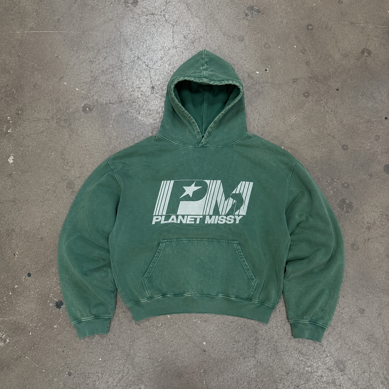 Vintage Washed PM Hoodie – Forest Green