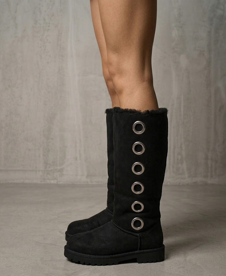 Brown Eyelet Boots