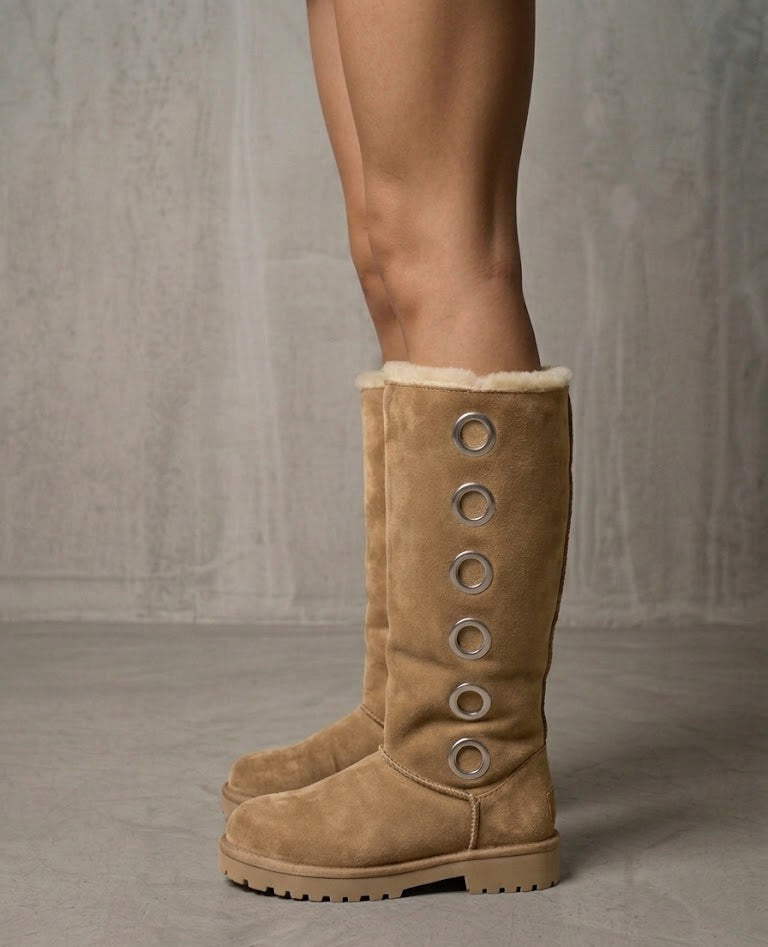 Brown Eyelet Boots