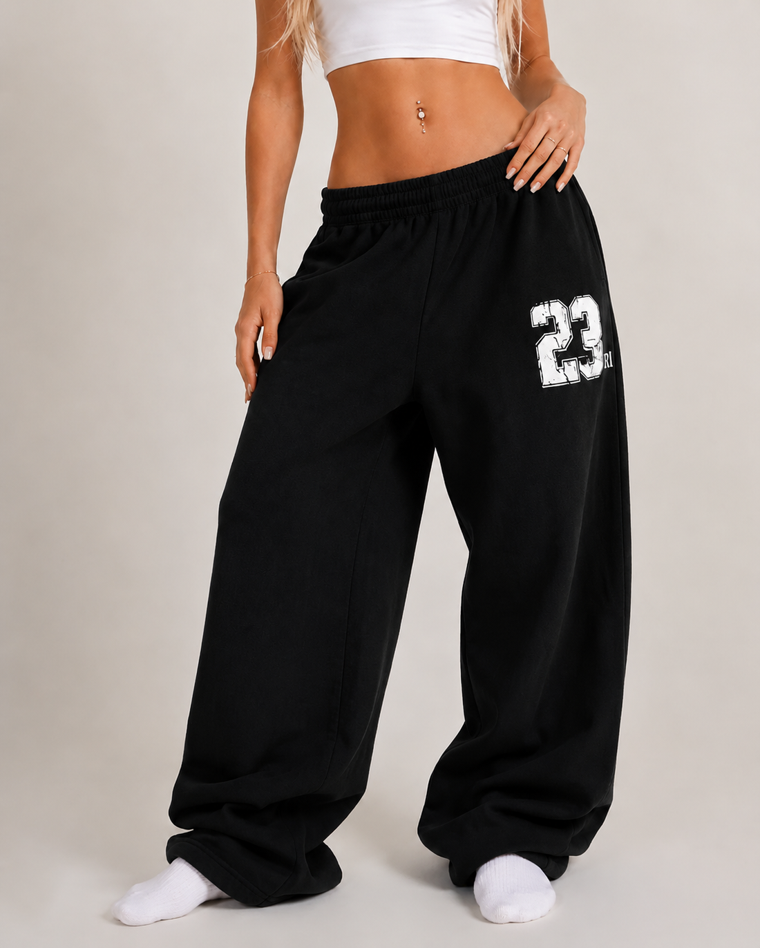 Washed Sweatpants – Blue Trousers & Joggers - Planet Missy