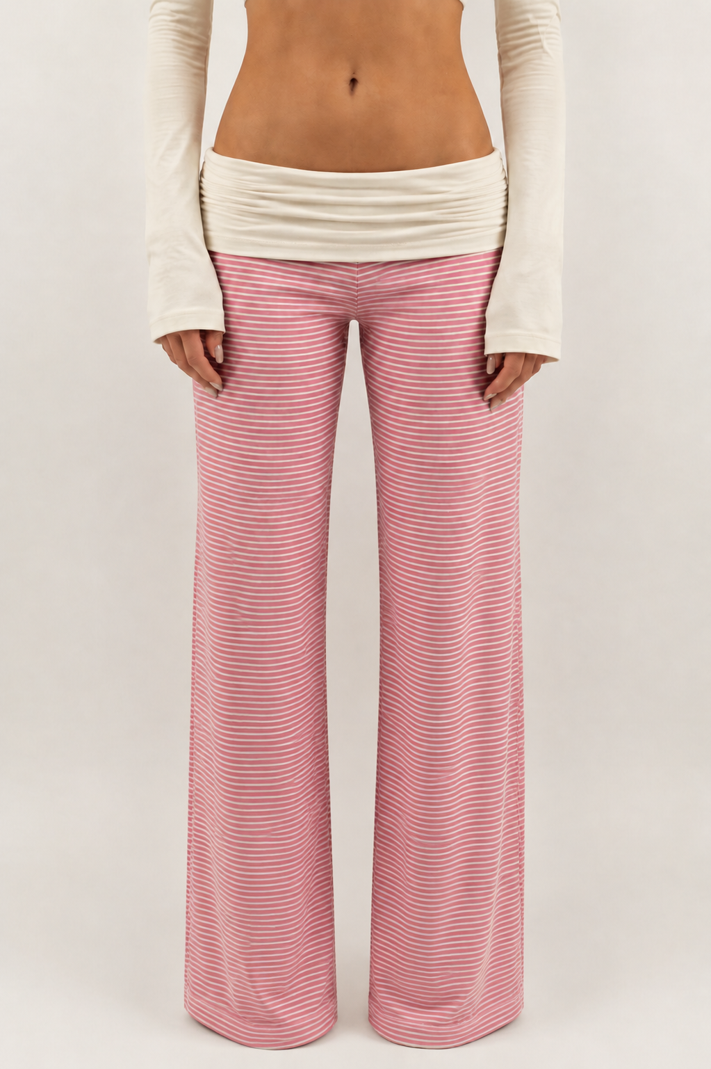 Low Waisted Fold Over Sweatpants – Gray Trousers & Joggers - Planet Missy