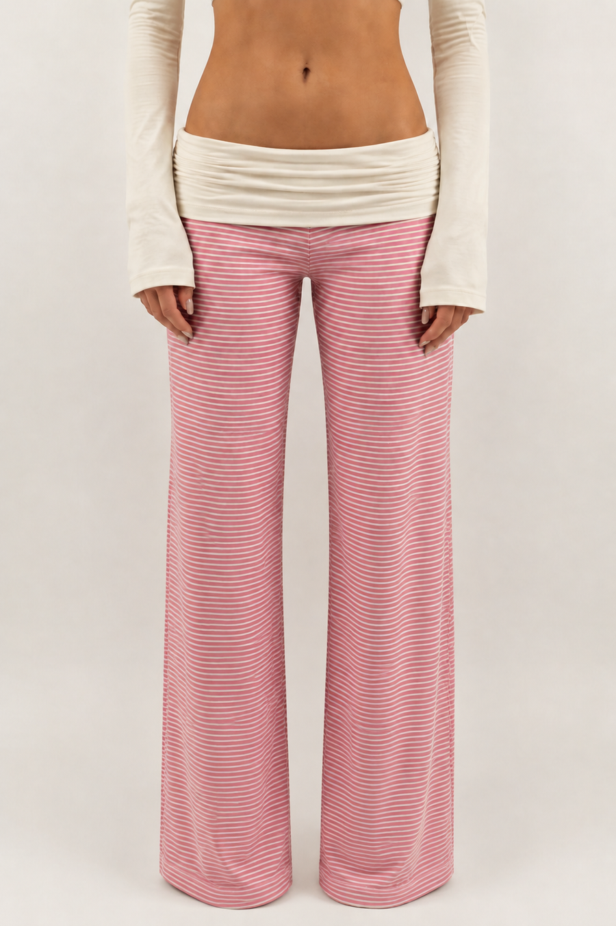 Low Waisted Fold Over Sweatpants – Gray Trousers & Joggers - Planet Missy