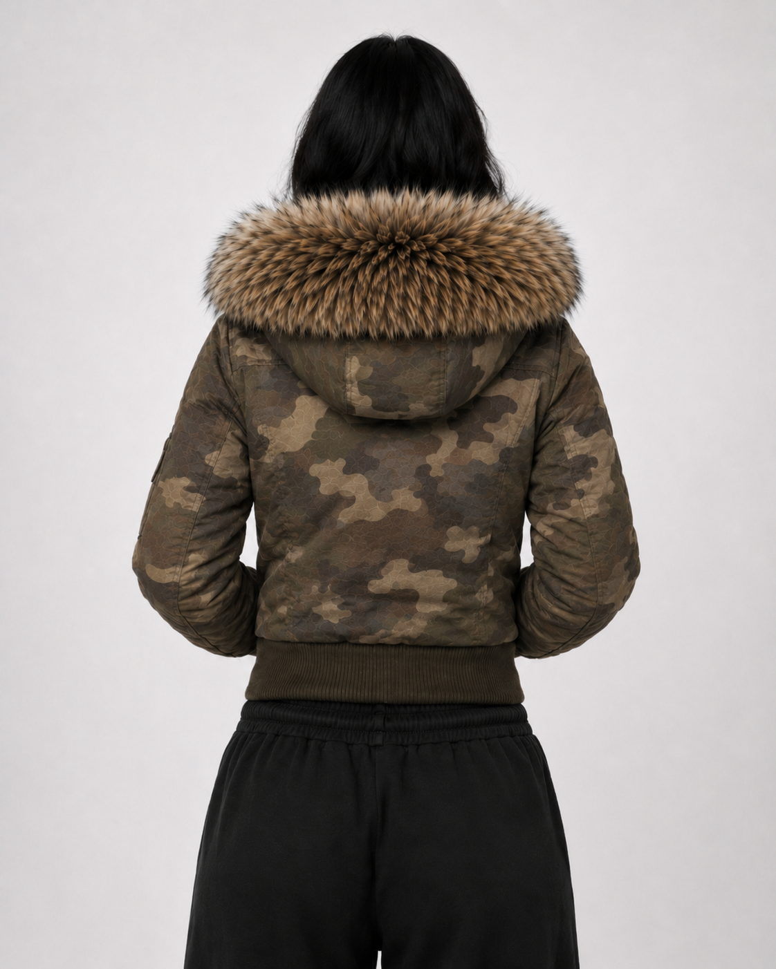 Camo Fur Hood Puffer Jacket - PRE ORDER