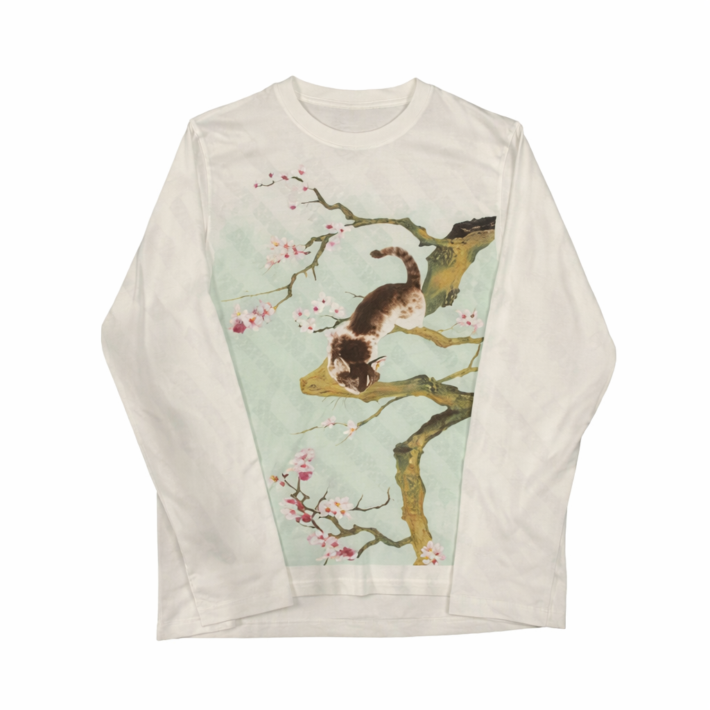 Cherry Blossom Cat Graphic Tee - Planet Missy