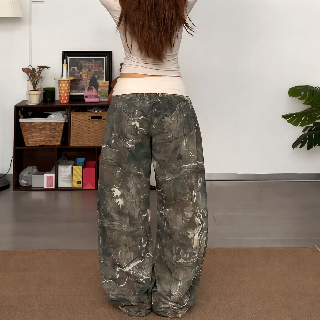 Fold Over Camo Pants - Planet Missy