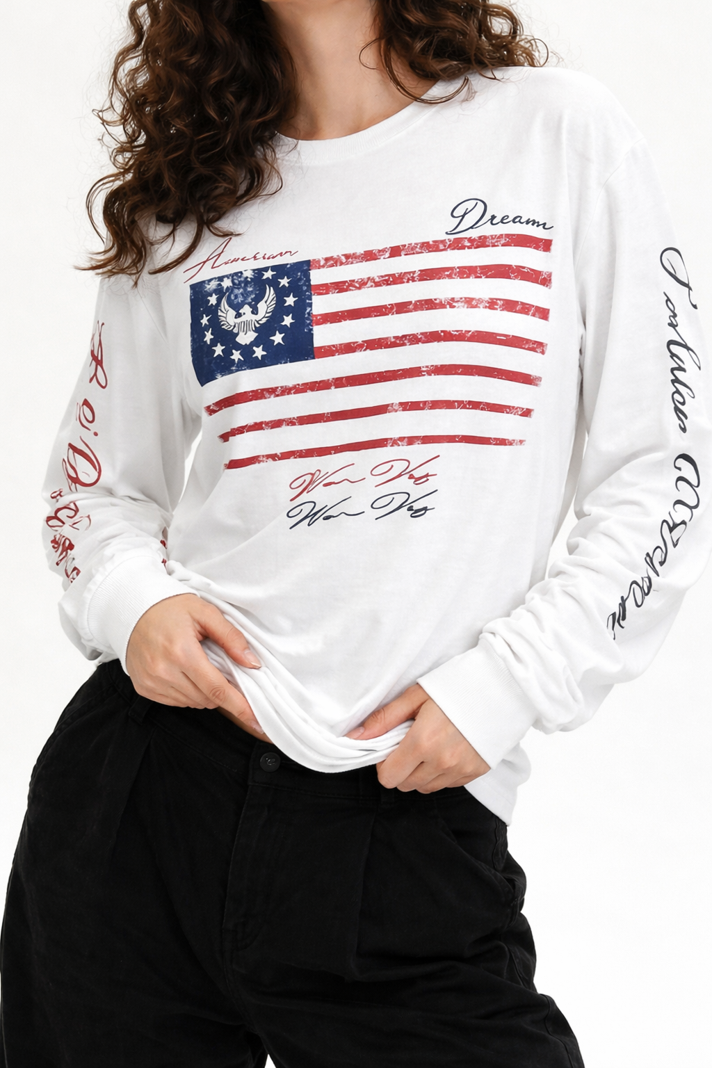 American Streetwear Long Sleeve Top - Planet Missy