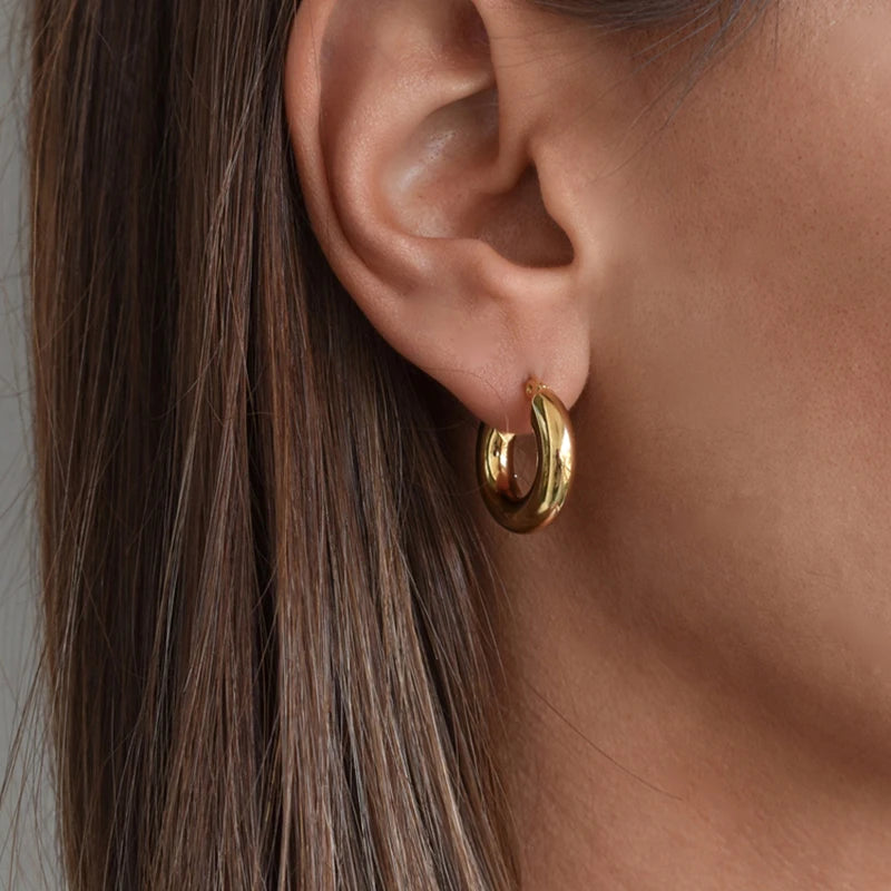 Tarnish Free 18k Gold Chunky Earrings