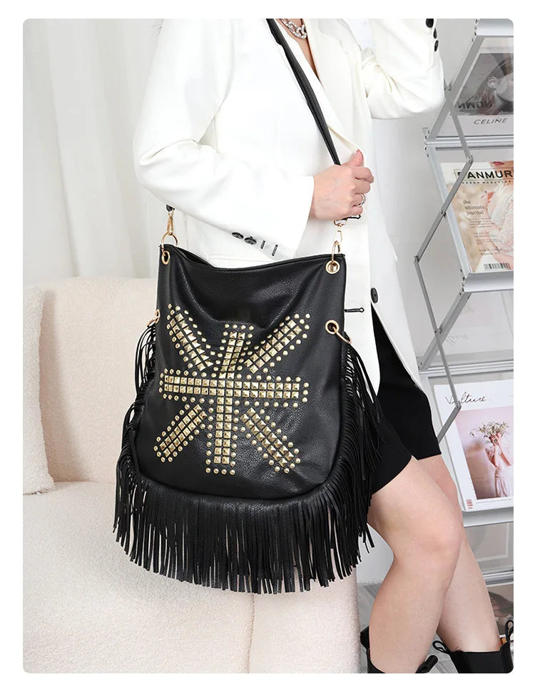 Rivet Crossbody Shoulder Bag