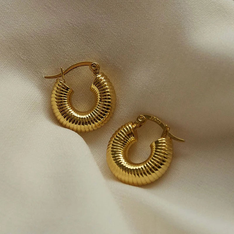 Tarnish Free 18k Gold Chunky Earrings