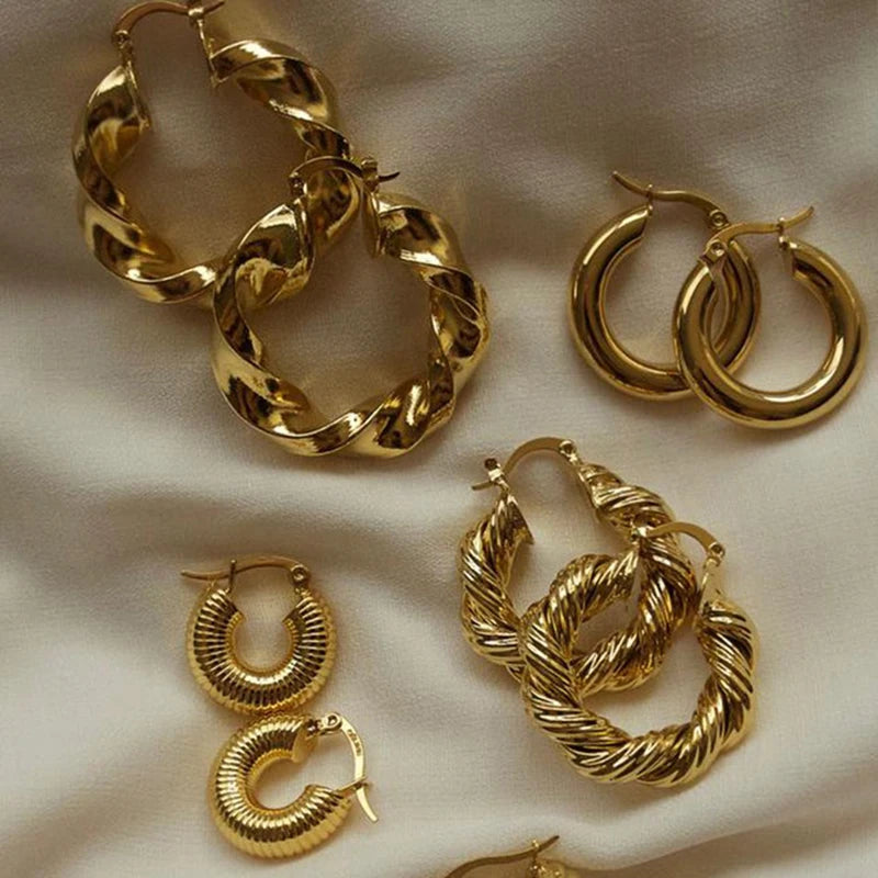 Tarnish Free 18k Gold Chunky Earrings