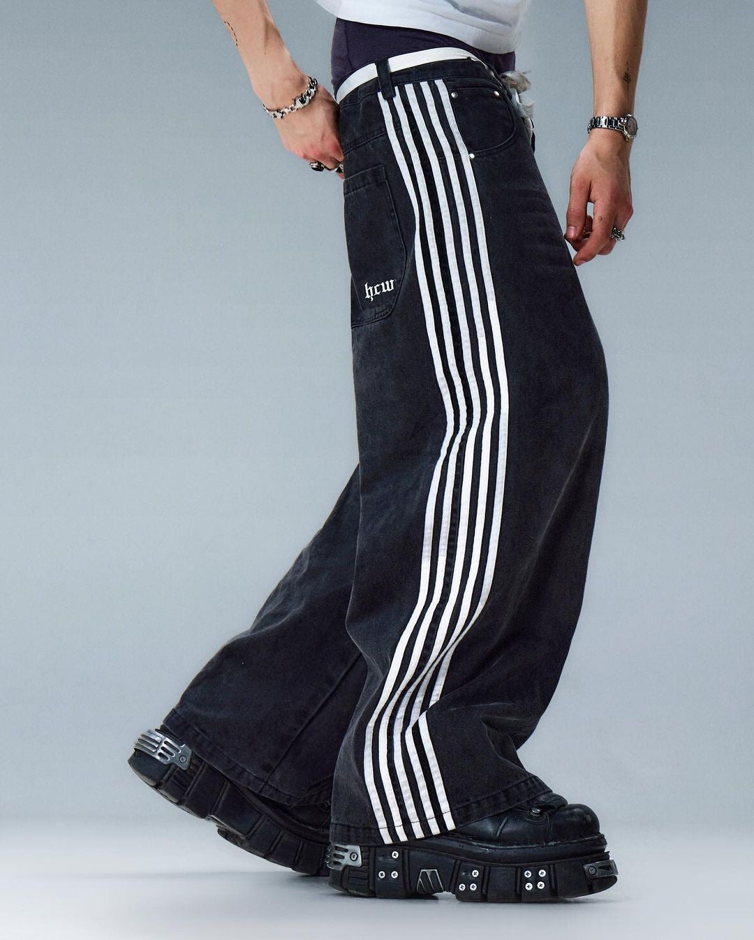 Striped Denim Jeans