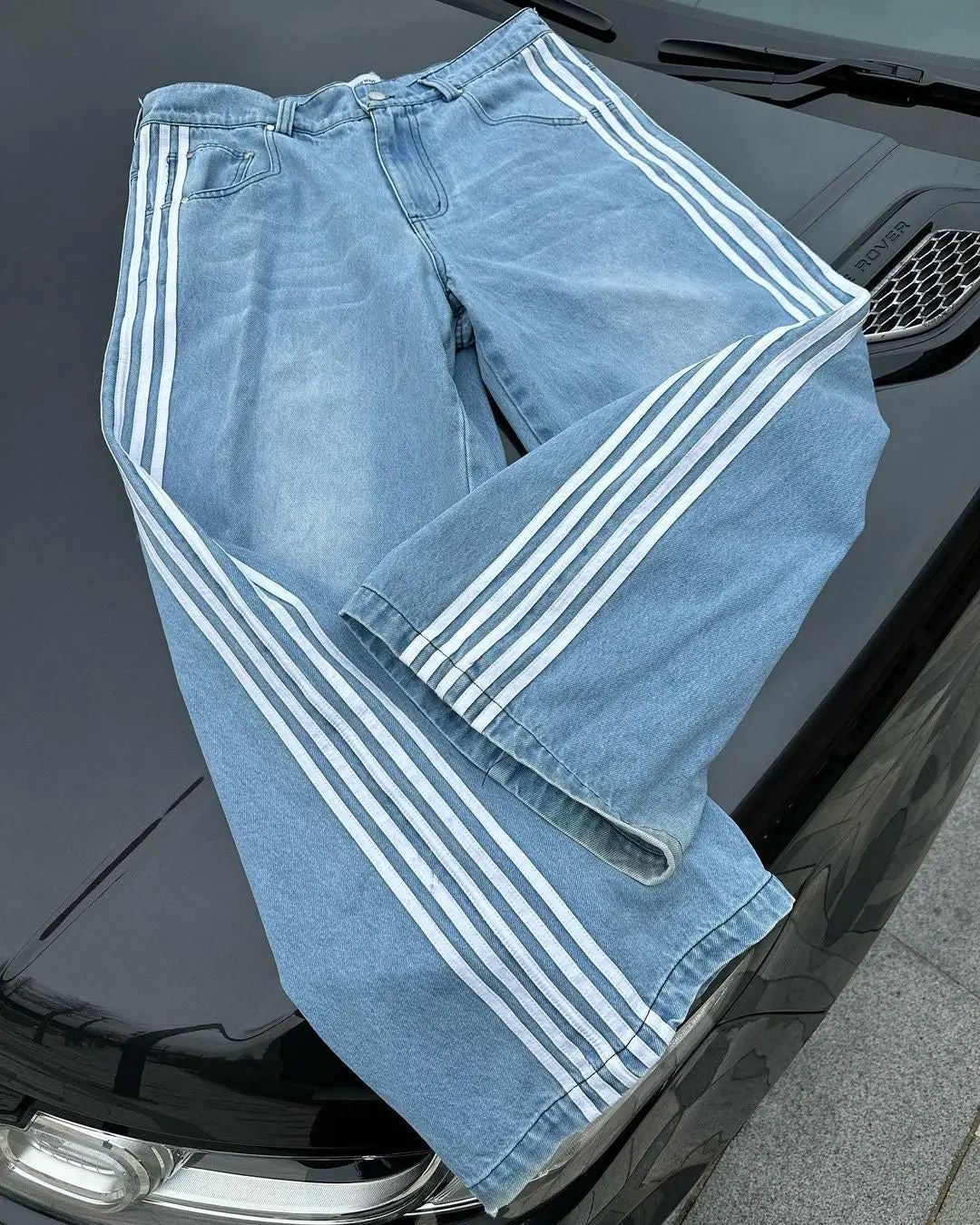 Striped Denim Jeans