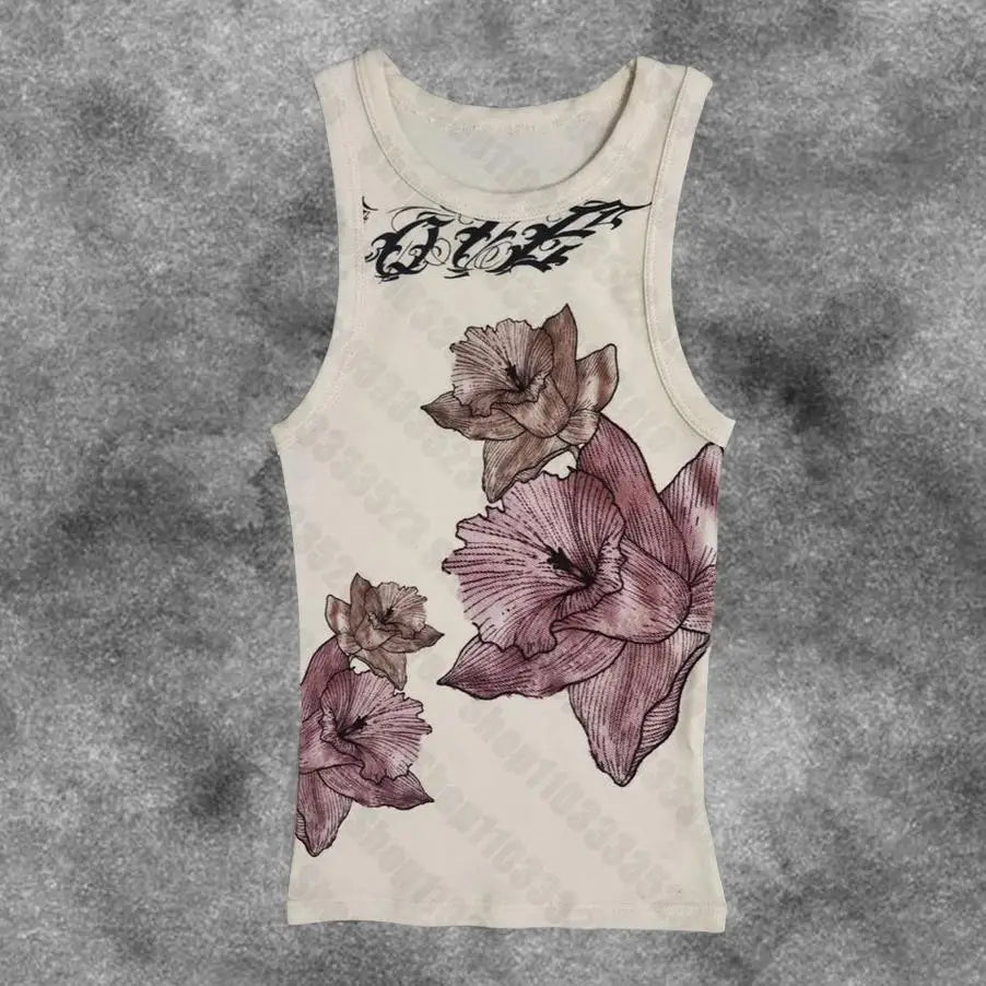 2000s Emo Punk Figure Graphics Camisole Top Grunge Crop Tops Vintage Gothic Women Corset Tank Tops Baby Tees Y2k Clothes E-Girl - Planet Missy