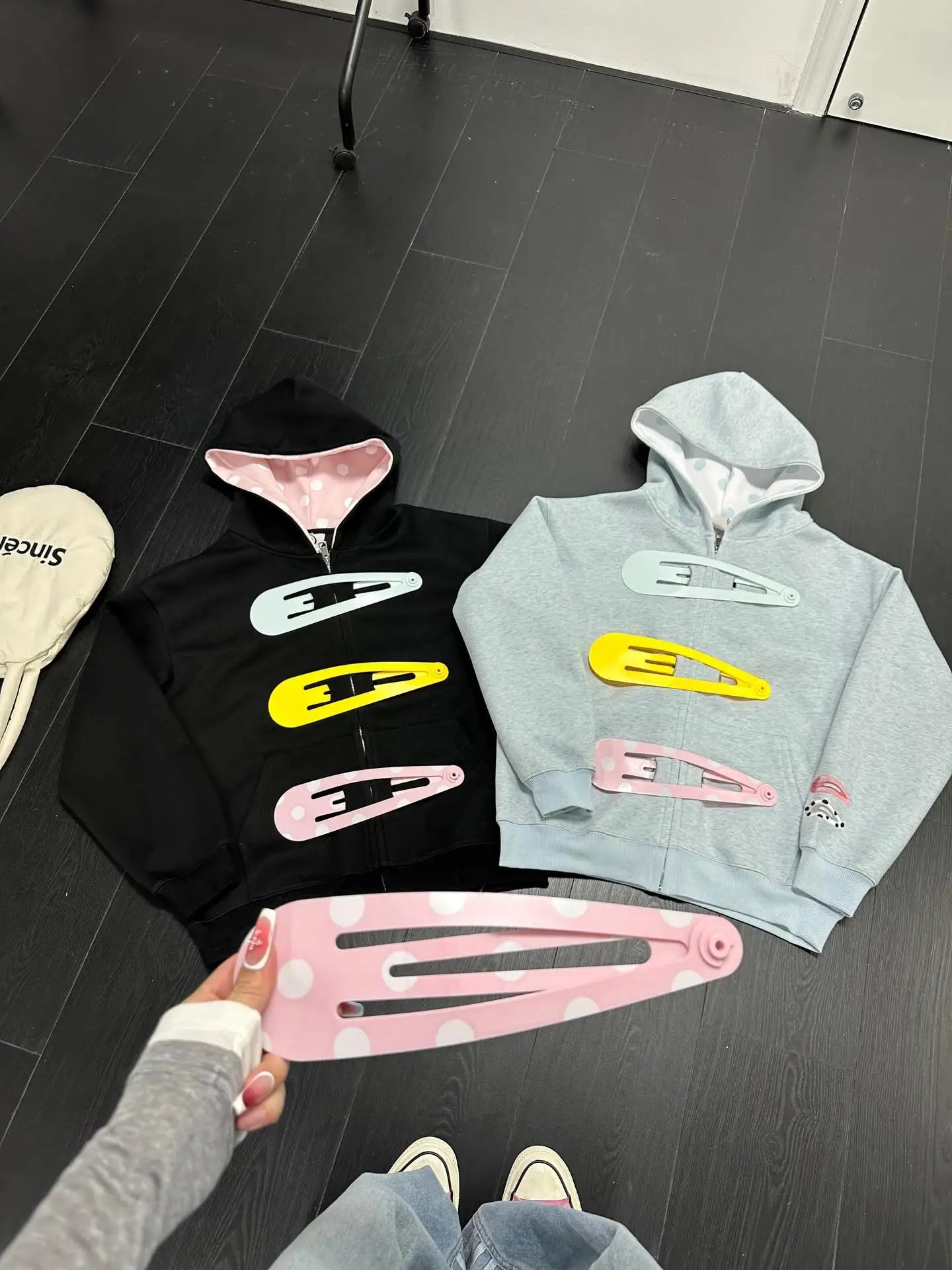 Polka Dot Splicing Hooded
