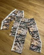 Leaf Camo striped wide-leg pants