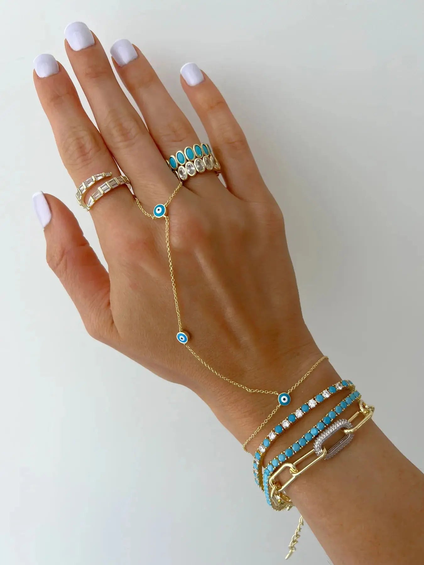 Pulsera de cadena con encanto de ojo malvado