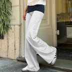 Patchwork Low Waisted Fold Over Pants