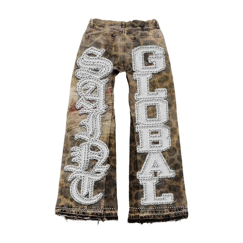 Saints Cheetah Straight Leg Pants