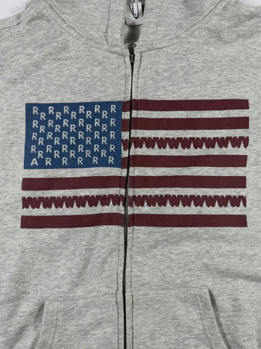 Oversized Zip-Up USA Hoodie - Unisex Grey