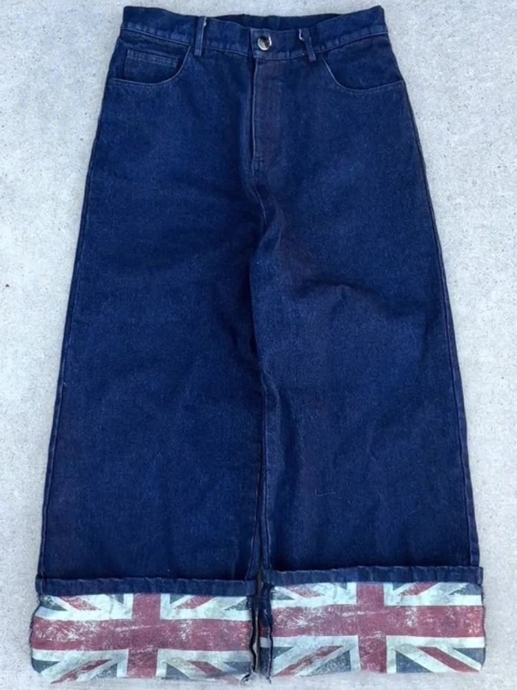 UK Flag Baggy Jeans - Planet Missy
