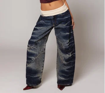 Fold over jeans