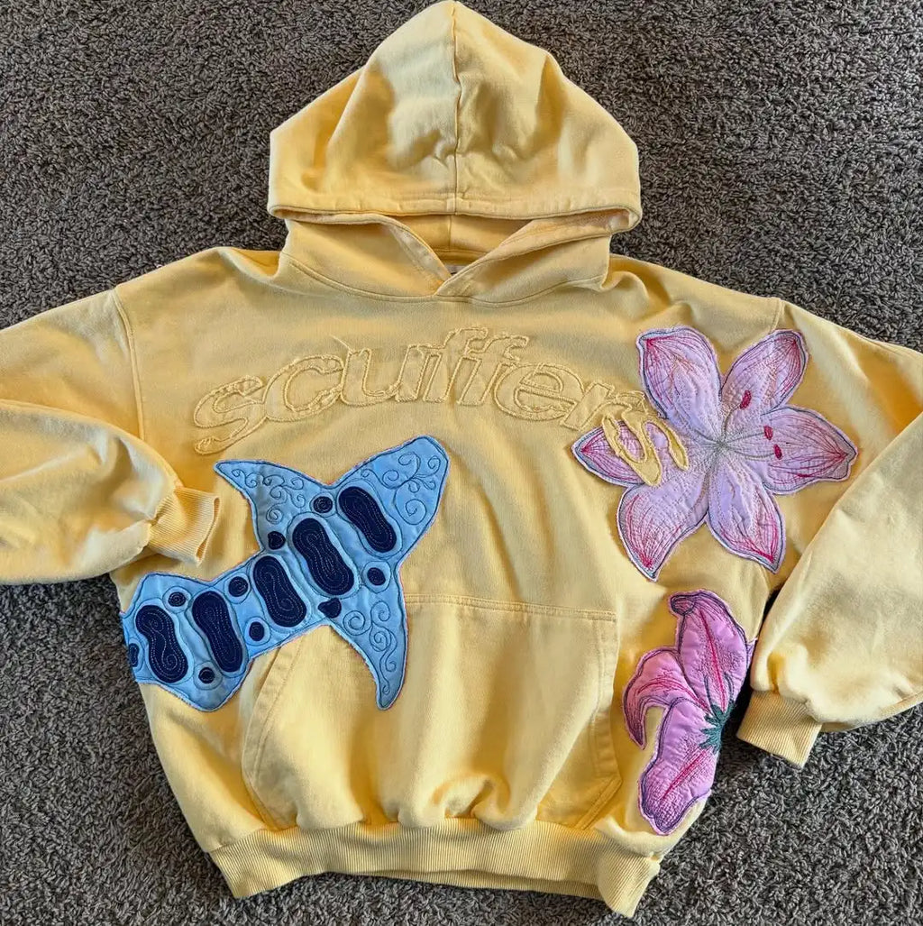 Yellow floral hoodie