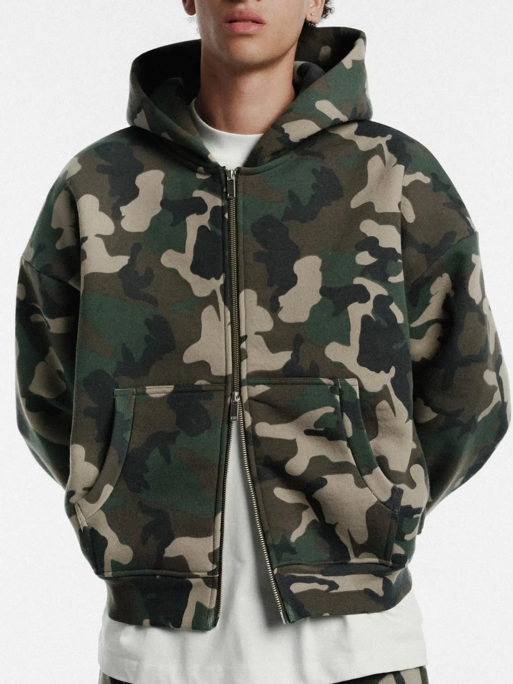 Camouflage Zip-Up Hoodie