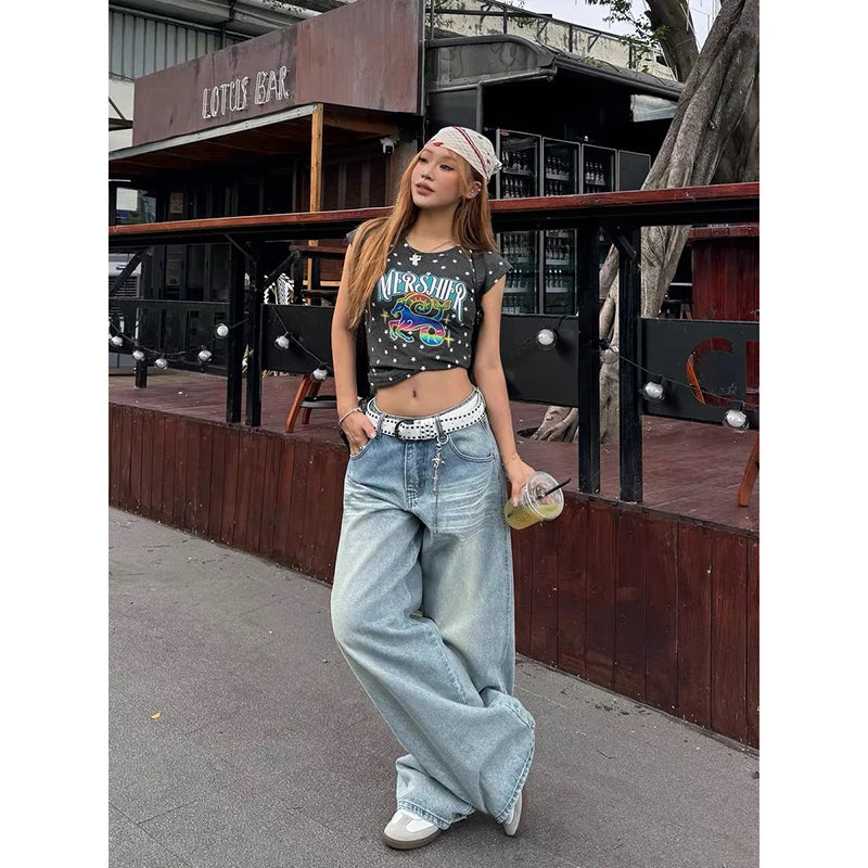 Straight Baggy Denim Trousers