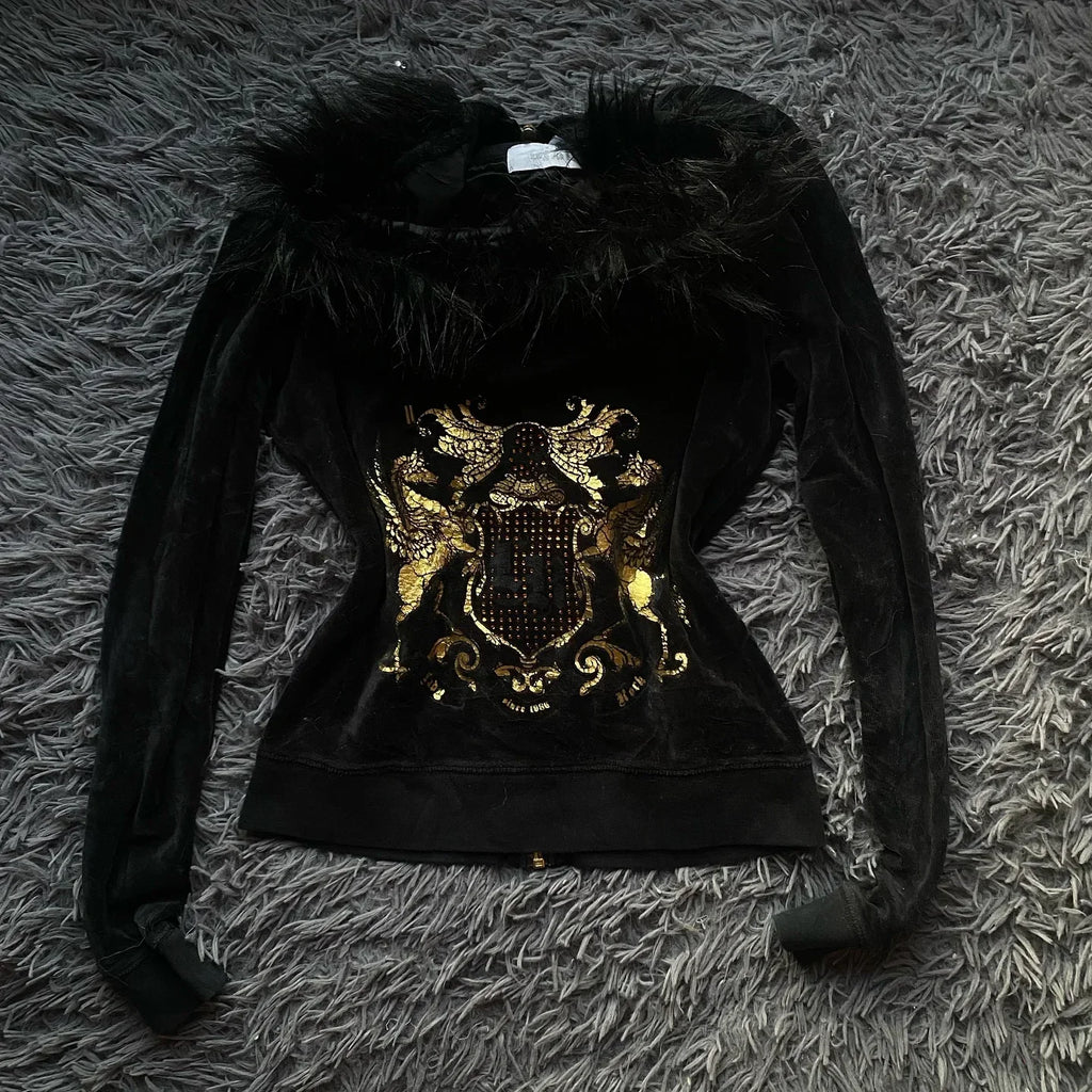 Black 2000's style zip up