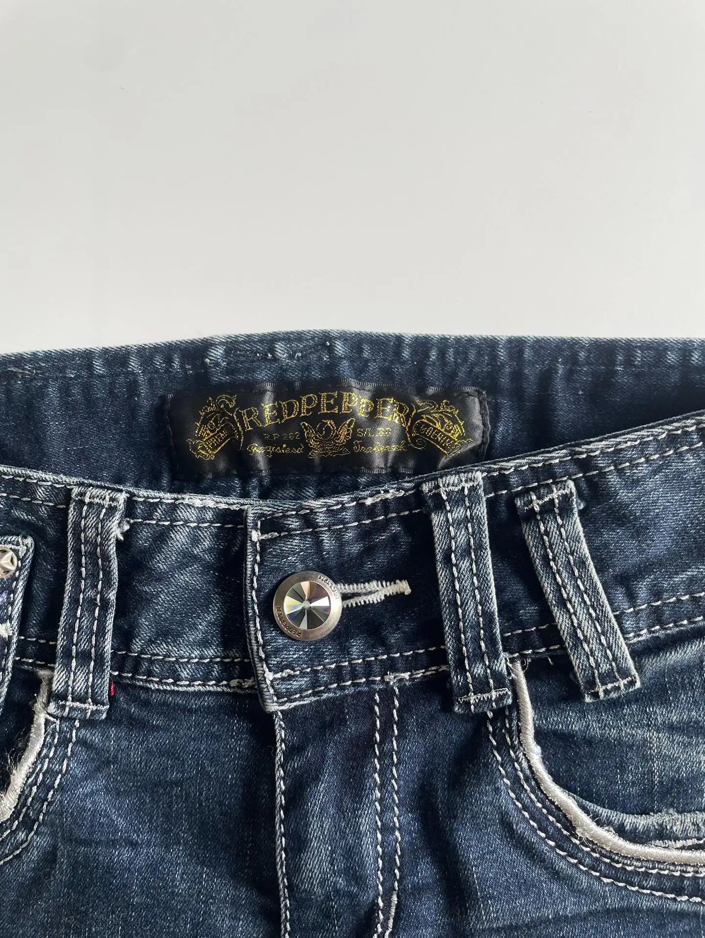 Y2K Angel Denim Shorts - Planet Missy