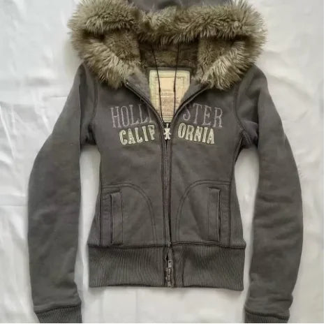 Fur Zip Up Hoodie