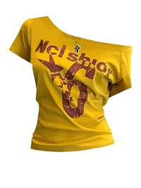 Nico Off-Shoulder Graphic Tee - Planet Missy