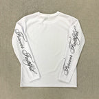 Lettered Print Long Sleeve Top - Planet Missy