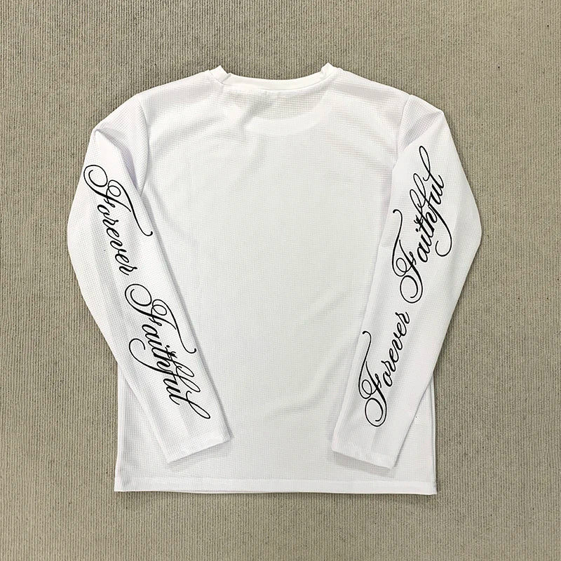 Lettered Print Long Sleeve Top - Planet Missy