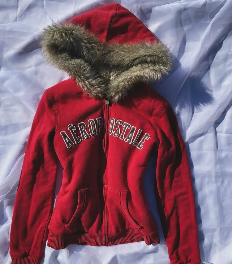 Fur Zip Up Hoodie