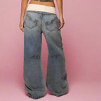 Fold Over Denim Pants