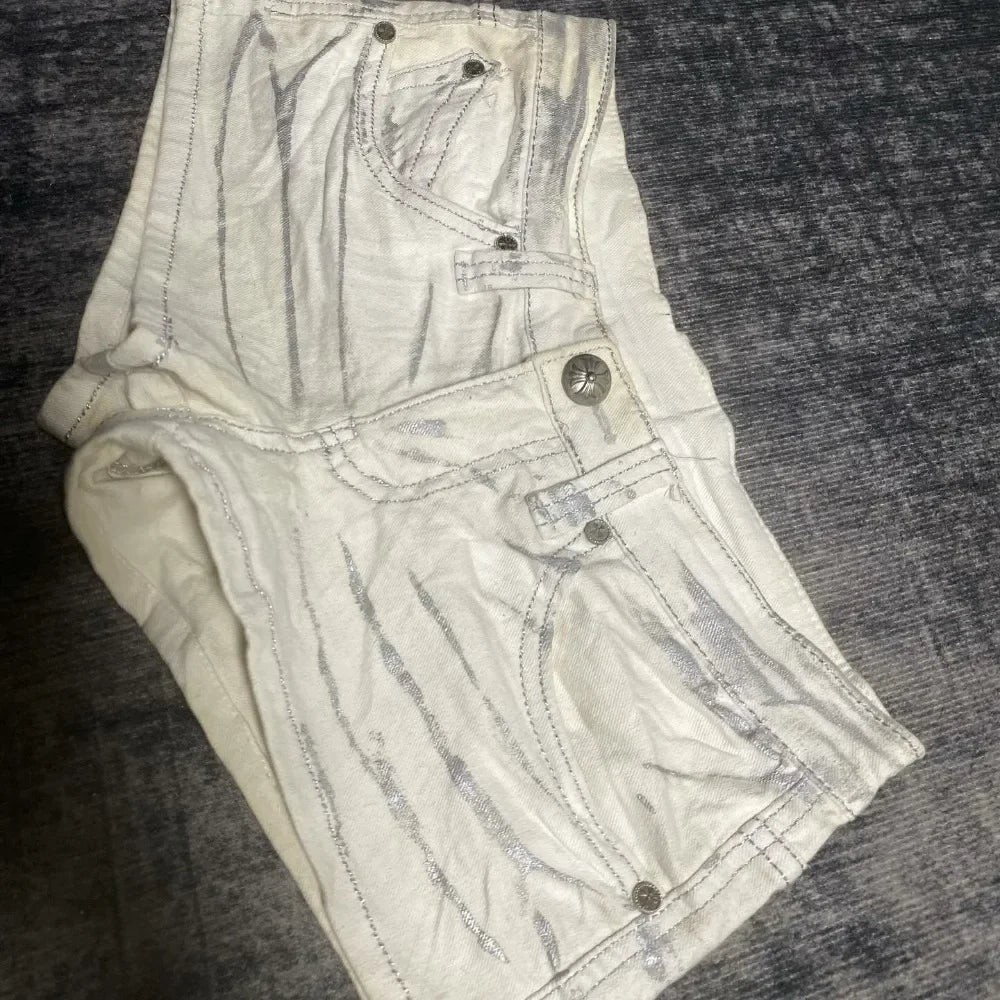 Vintage White Washed Worn-out Mini Shorts