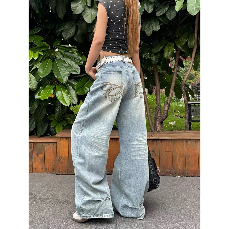 Straight Baggy Denim Trousers - Planet Missy