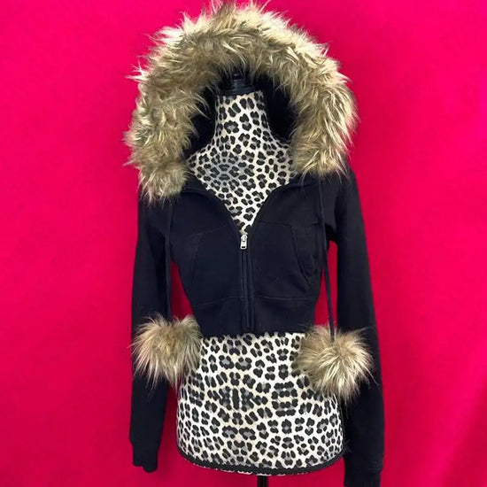 Faux Fur Collar Camouflage Jacket