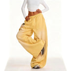 Retro Yellow Casual Sweatpants